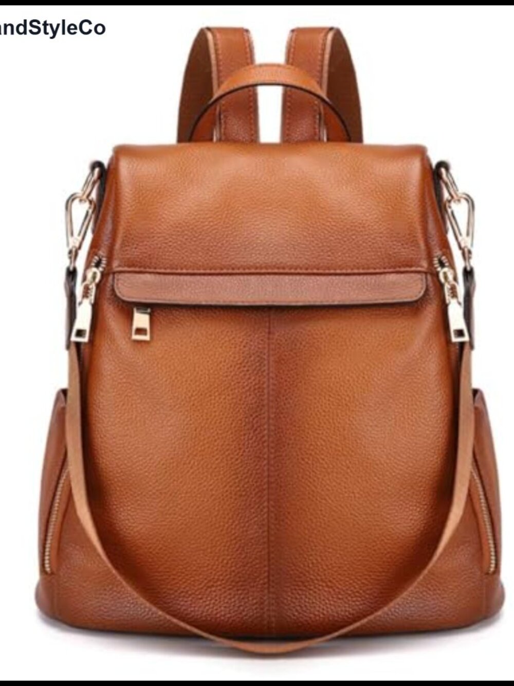 Top Grain Pebbled Cowhide Leather Anti-Theft Backpack Medium Travel